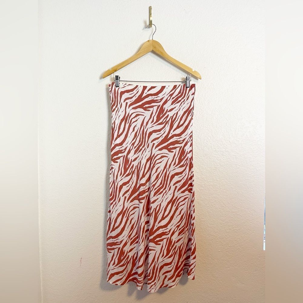 Rails Anya Zebra Print Midi Skirt - Rust Orange-B… - image 3